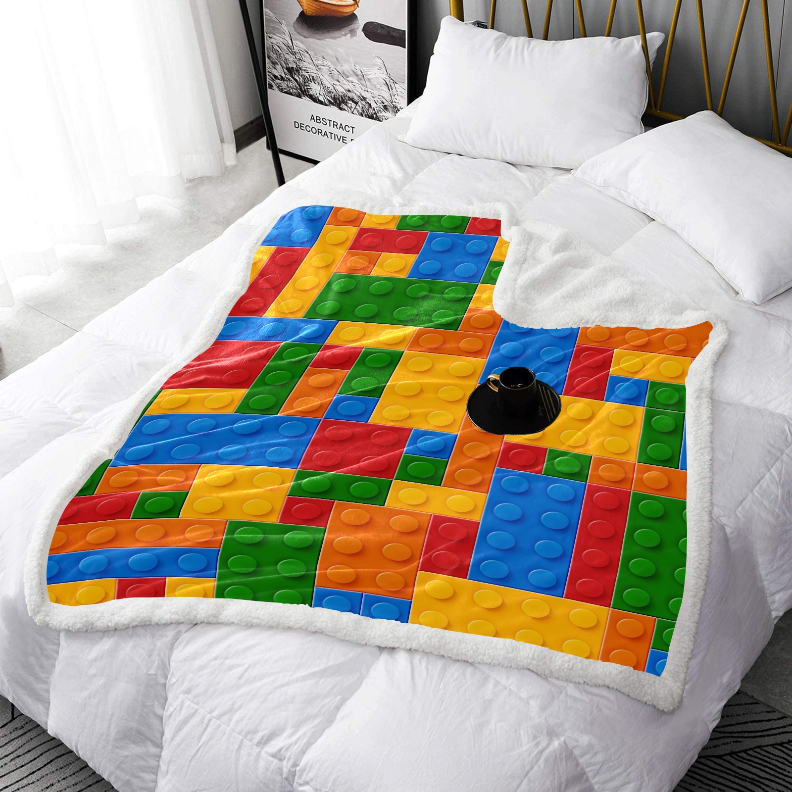 lego Double Layer Short Plush Blanket 50"x60"