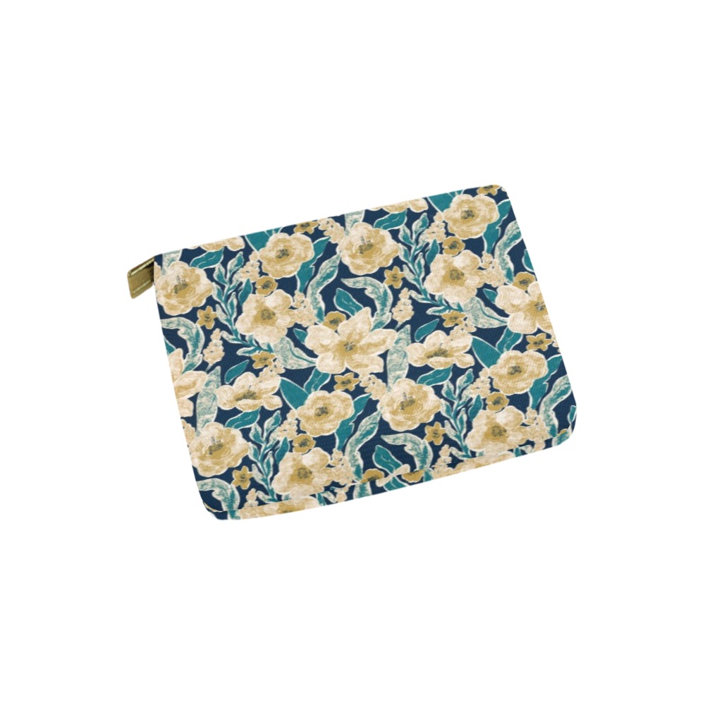 Painted Flowers Carry-All Pouch 6''x5''