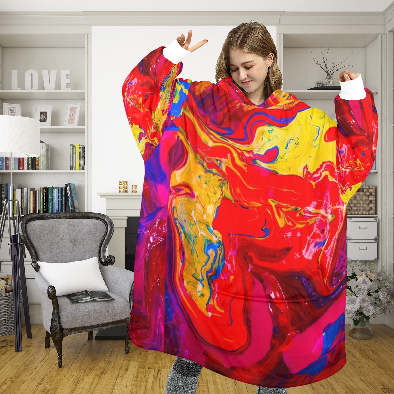 Life Joy Unisex Blanket Hoodie (Model H59)