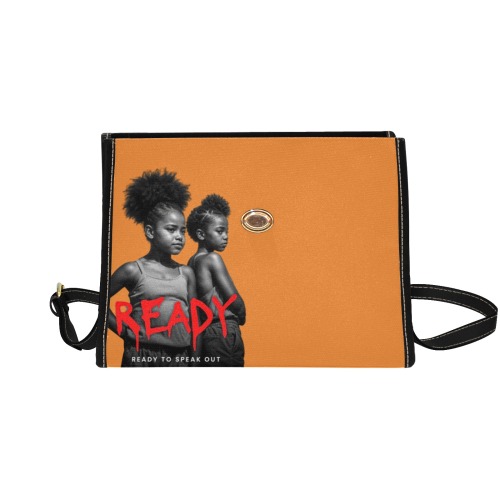 READY Purse Orange Waterproof Canvas Bag-Black (All Over Print) (Model 1641)