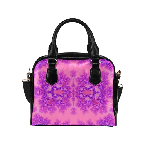 Purple and Pink Hydrangeas Frost Fractal Shoulder Handbag (Model 1634)