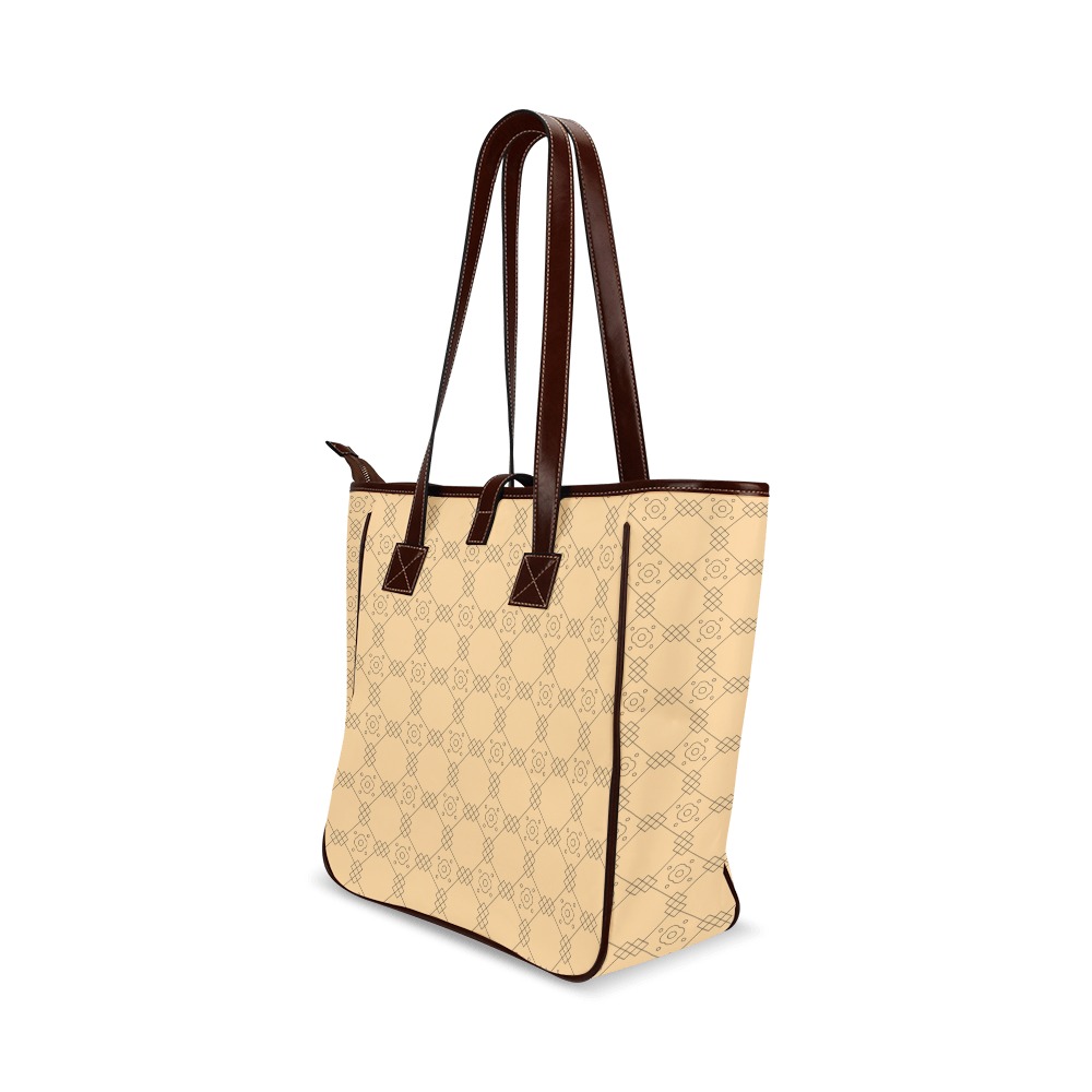 Pink and Brown Geometric Pattern 2 Classic Tote Bag (Model 1644)