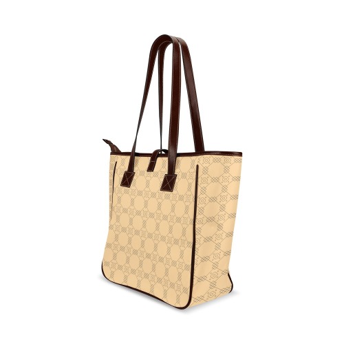 Pink and Brown Geometric Pattern 2 Classic Tote Bag (Model 1644)