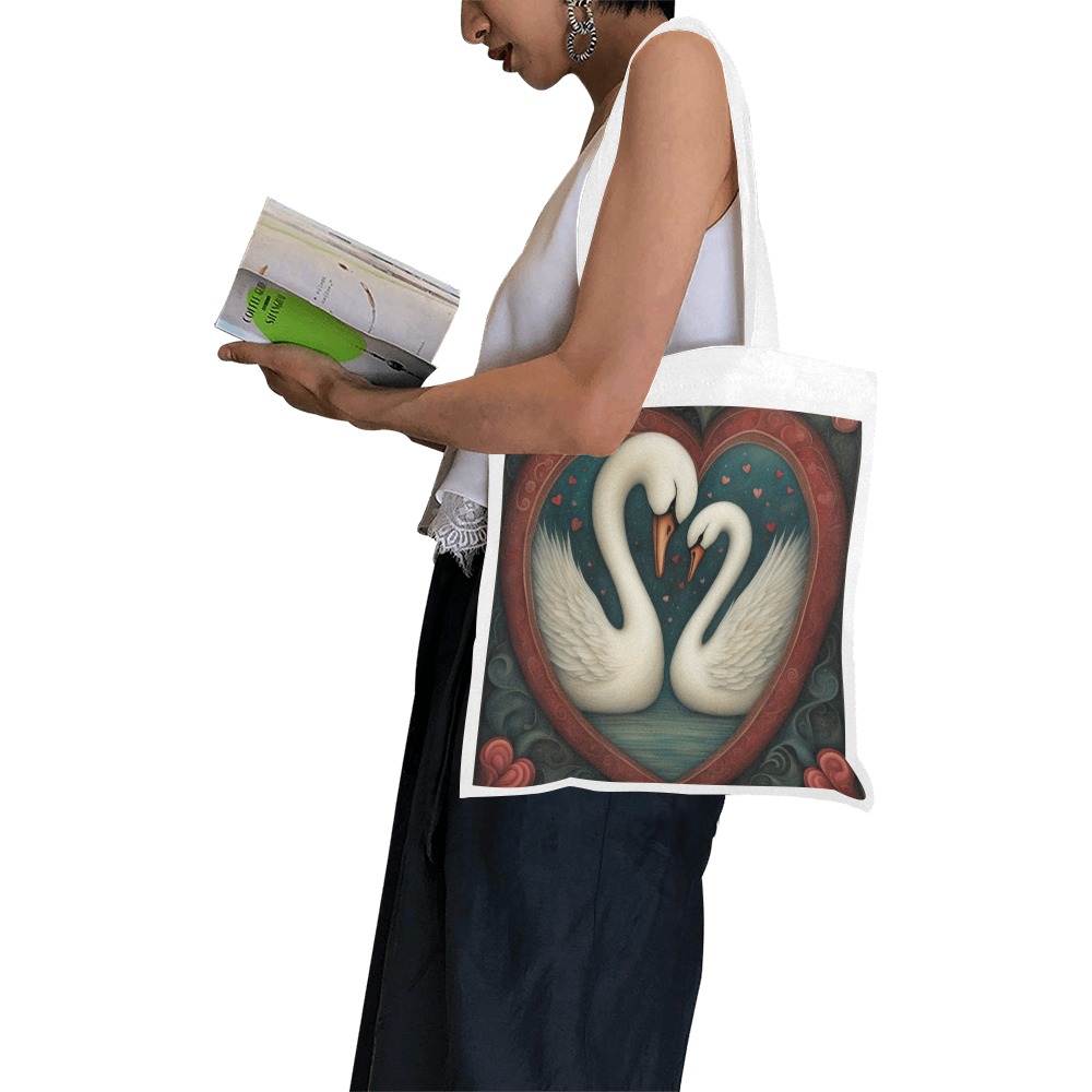 Swan Love Canvas Tote Bag/Small (Model 1700)