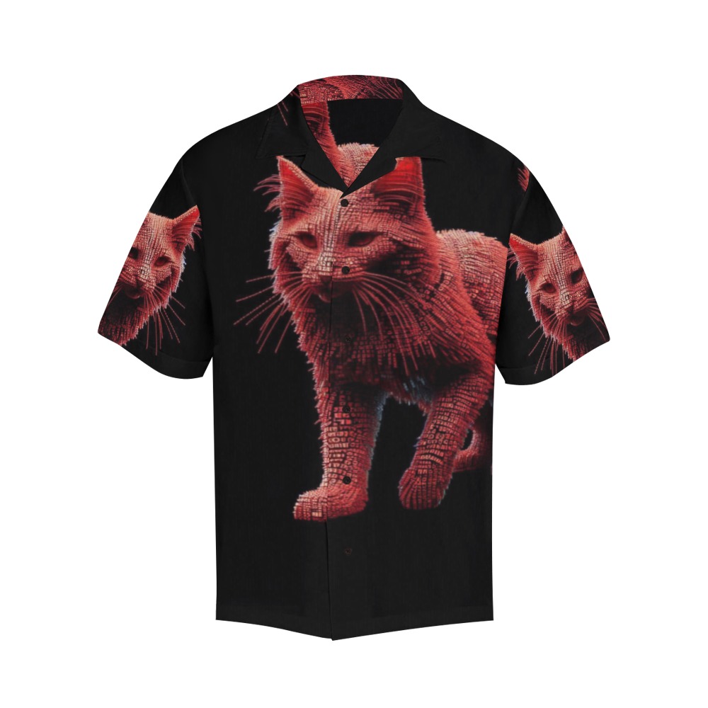 3D cat Hawaiian Shirt (Model T58)