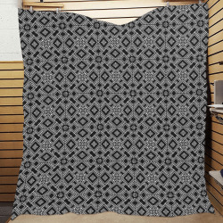 Black And White Geometric Tribal Print Quilt 70"x80"