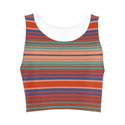 Striped Cropped Tank Women's Crop Top (Model T42)