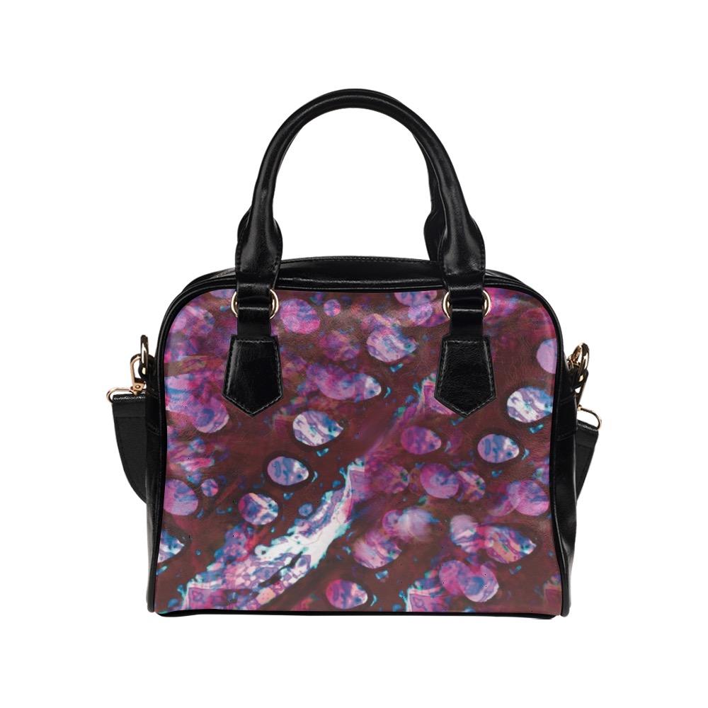 Purple abstract drops Shoulder Handbag (Model 1634)