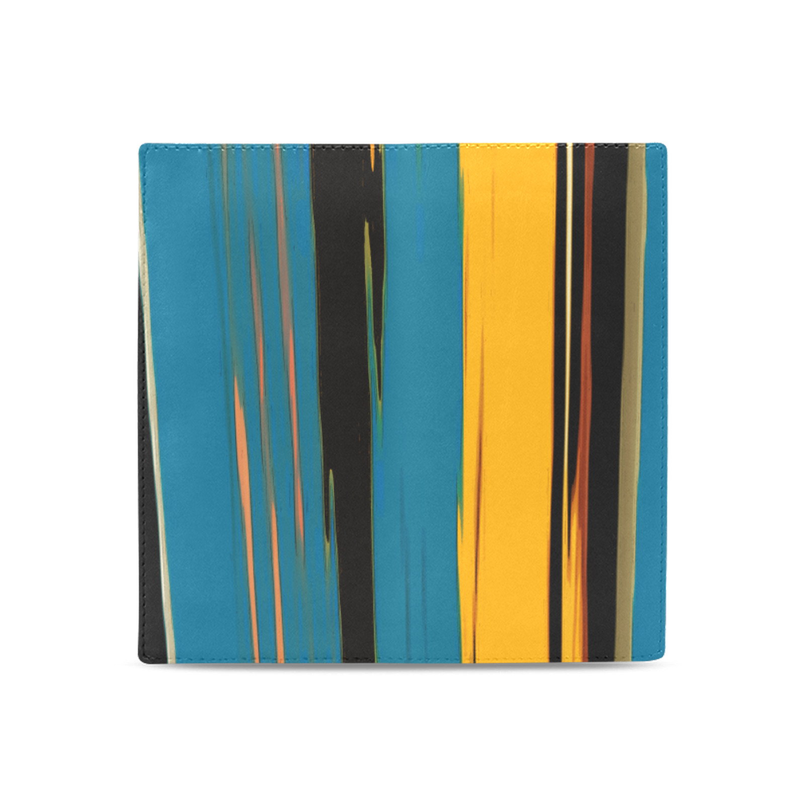 Black Turquoise And Orange Go! Abstract Art Women's Leather Wallet (Model 1611)