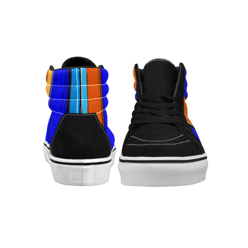 Abstract Blue And Orange 930 Women's High Top Skateboarding Shoes (Model E001-1)
