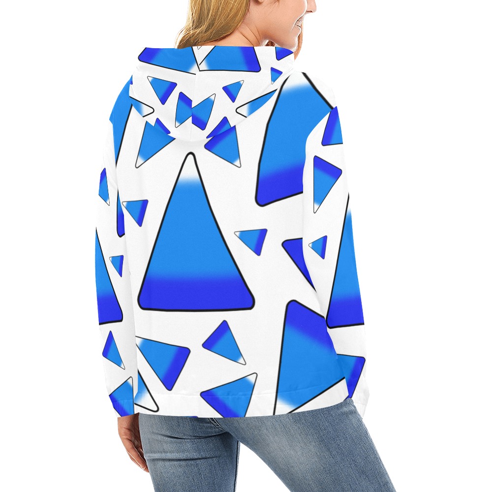 Candy Corn Dark Blues All Over Print Hoodie for Women (USA Size) (Model H13)