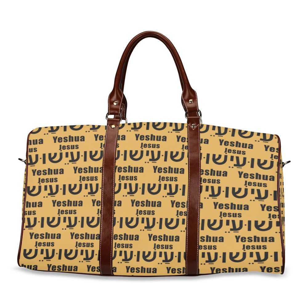 Tan Yeshua Tote Bag Large Brown Handle Waterproof Travel Bag/Small (Model 1639)
