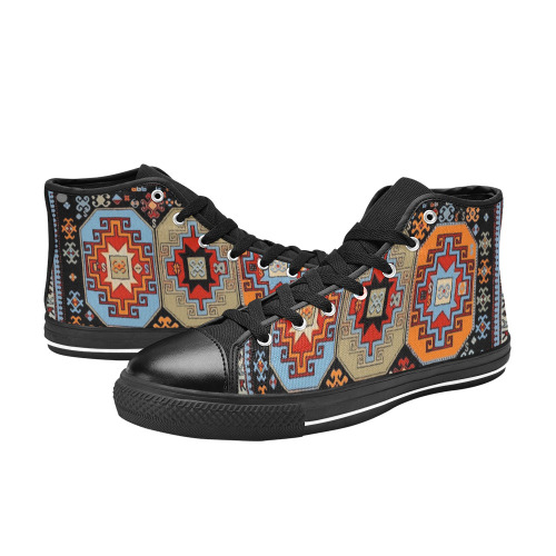 Folk Art Men’s Classic High Top Canvas Shoes (Model 017)