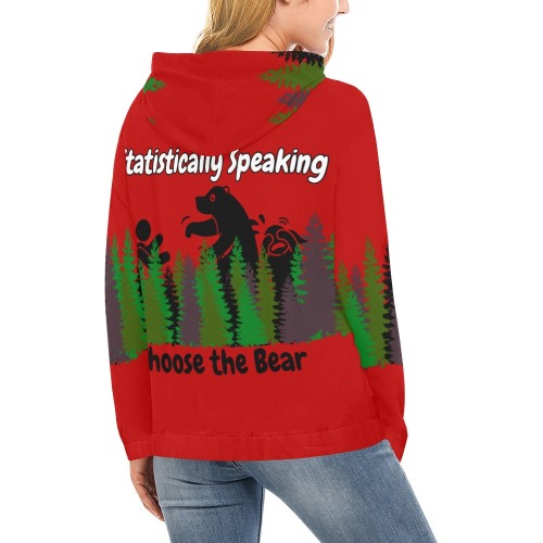 Choose the Bear All Over Print Hoodie for Women (USA Size) (Model H13)