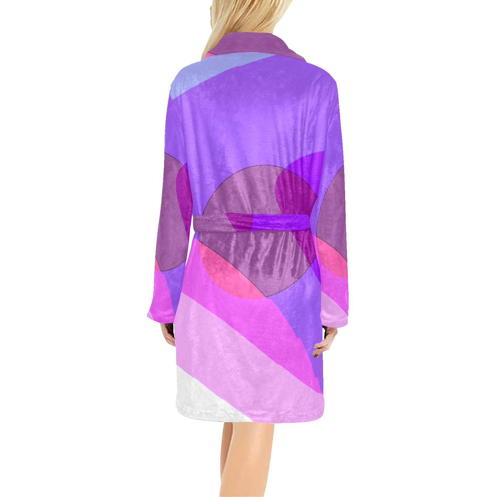 Purple Retro Groovy Abstract 409 Women's All Over Print Night Robe
