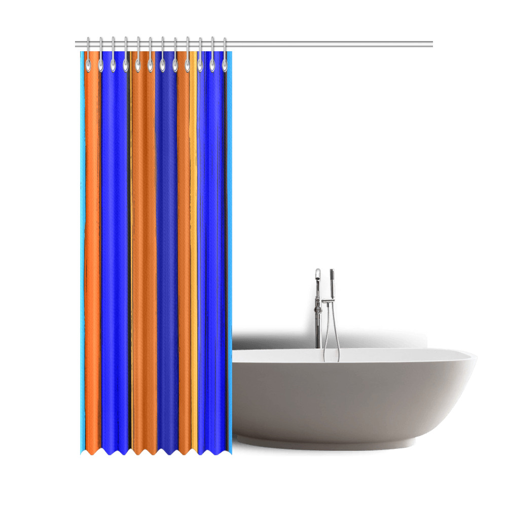 Abstract Blue And Orange 930 Shower Curtain 72"x84"
