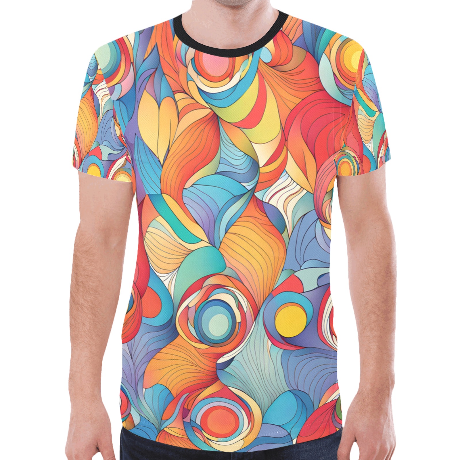 Abstract Flowers New All Over Print T-shirt for Men (Model T45)