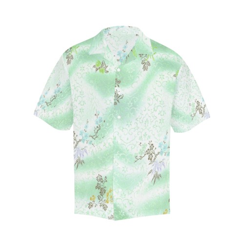 Powder Blue Silk Shirt Hawaiian Shirt (Model T58)