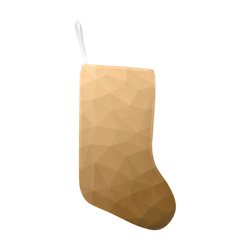 Brown gradient geometric mesh pattern Christmas Stocking (Without Folded Top)