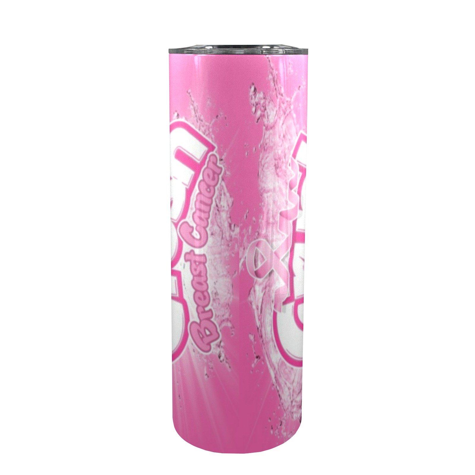 Pink Breast Cancer Cup 20oz Tall Skinny Tumbler with Lid and Straw