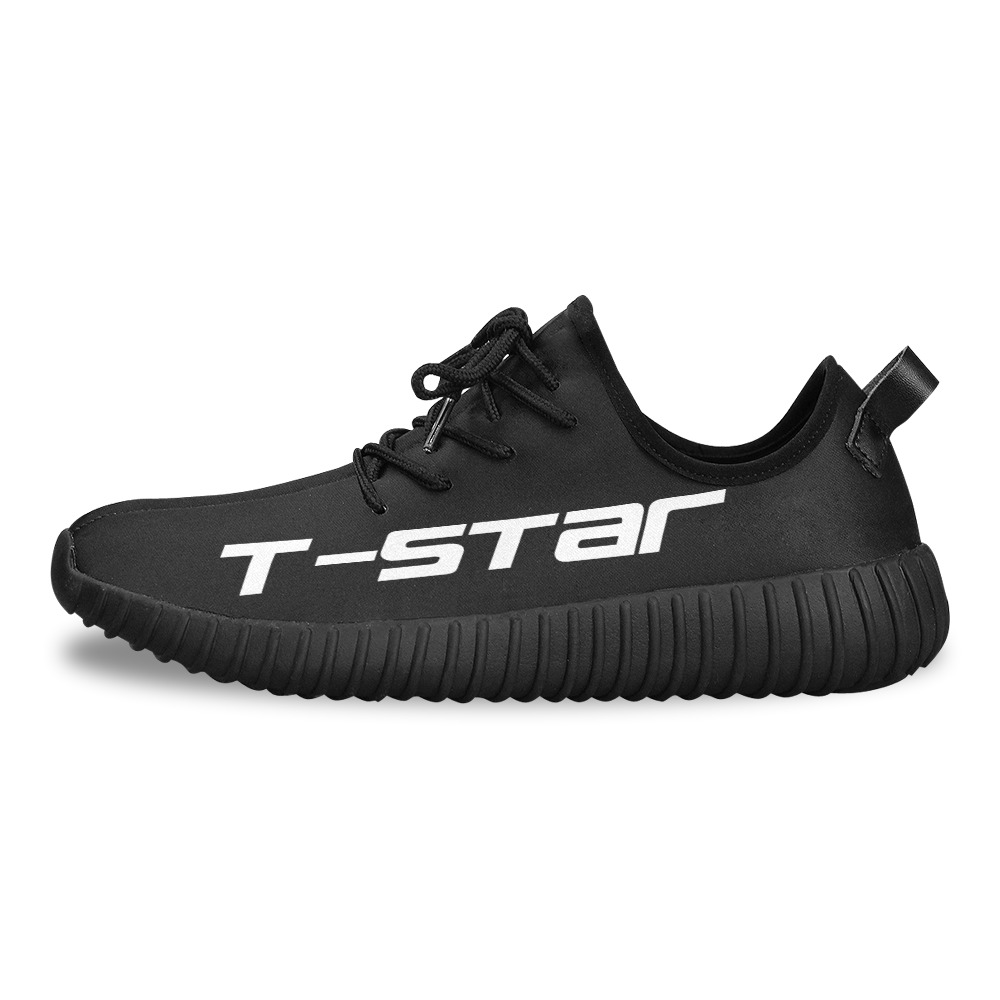 BLACK T-STAR SHOE Grus Men's Breathable Woven Running Shoes (Model 022)