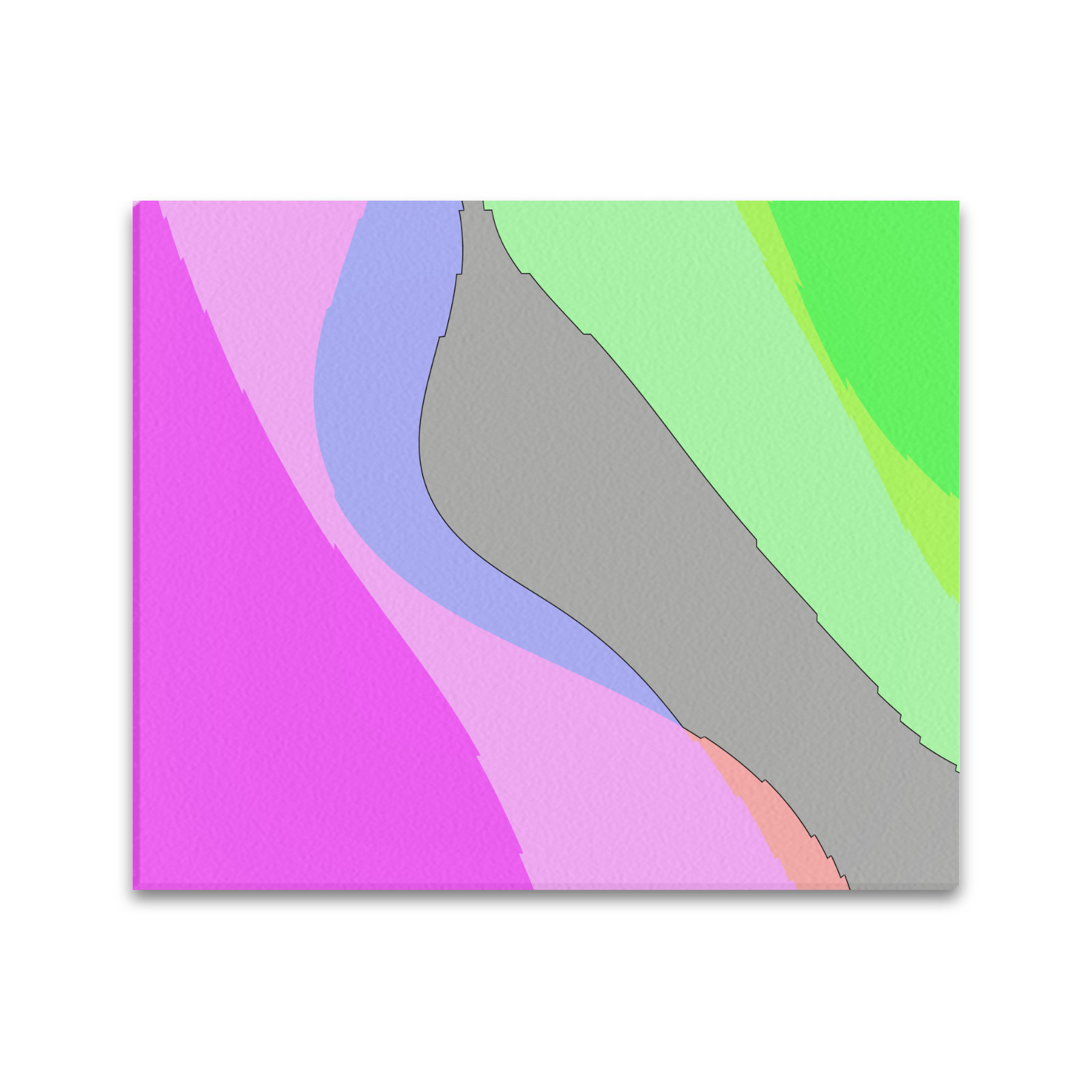 Abstract 703 - Retro Groovy Pink And Green Frame Canvas Print 24"x20"
