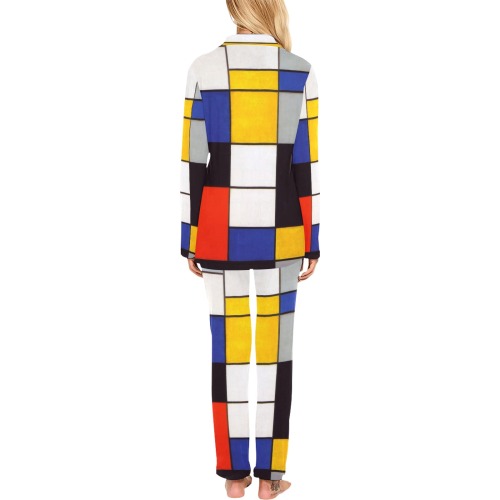 Composition A by Piet Mondrian Women's Long Pajama Set