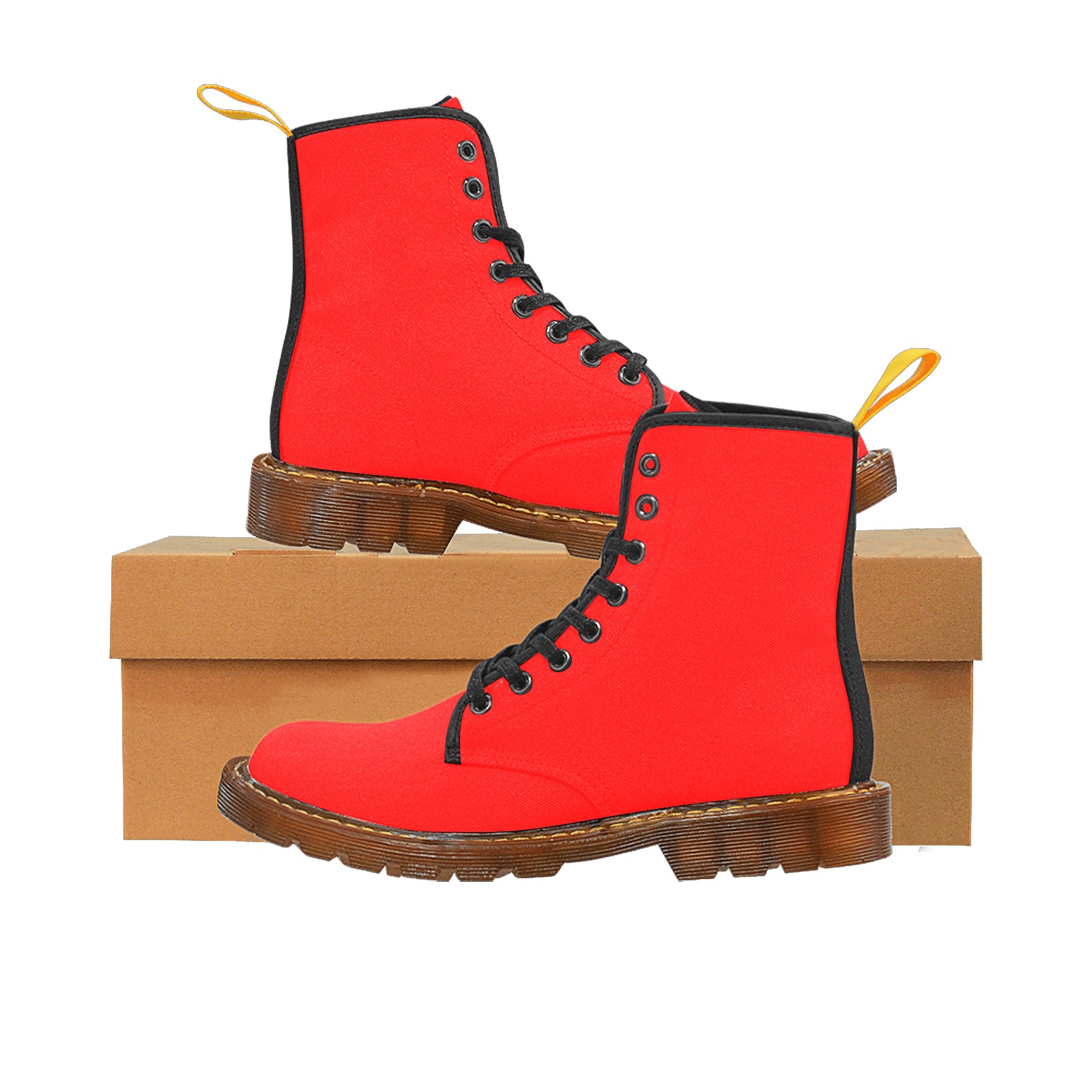 Merry Christmas Red Solid Color Martin Boots For Women Model 1203H