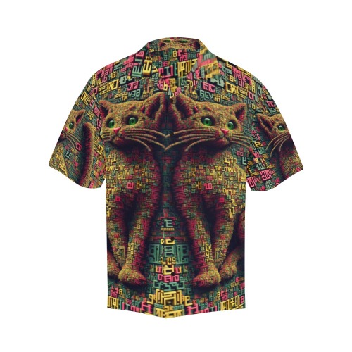 3D cat Hawaiian Shirt (Model T58)