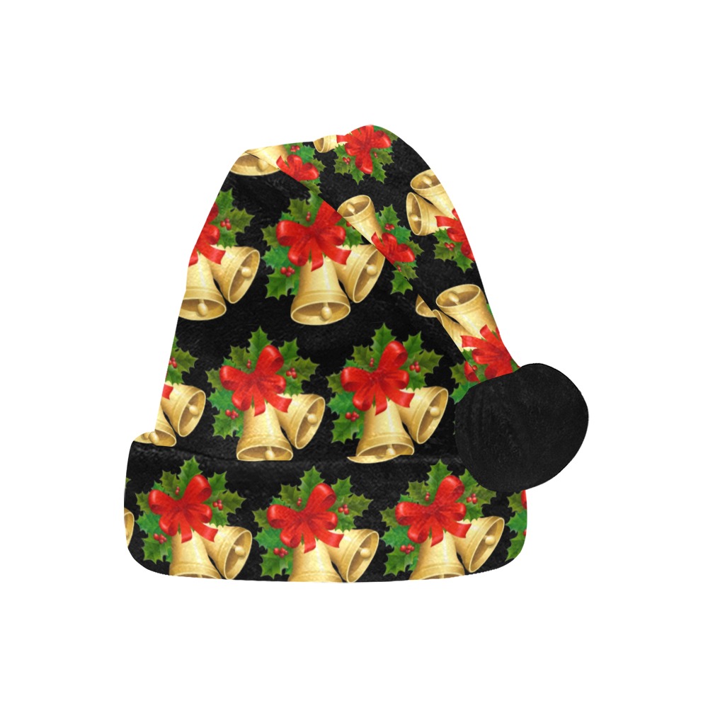 Christmas Bells holly Santa Hat