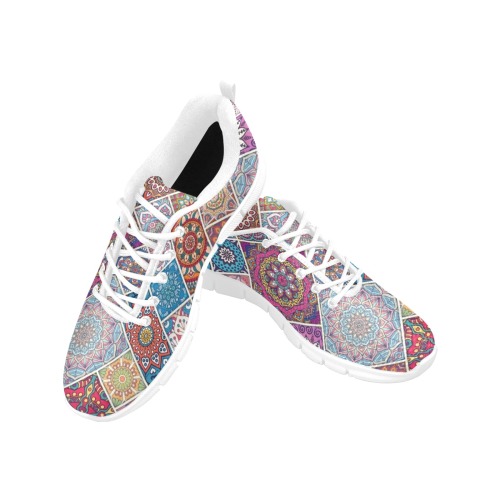 Beautiful Mosaic Mandala Women's Breathable Running Shoes (Model 055)