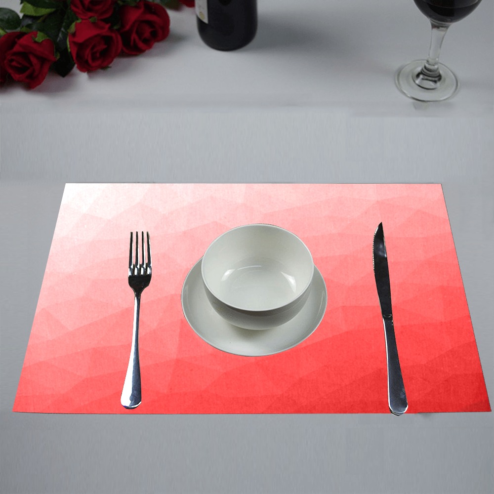 Red gradient geometric mesh pattern Placemat 12’’ x 18’’ (Set of 6)