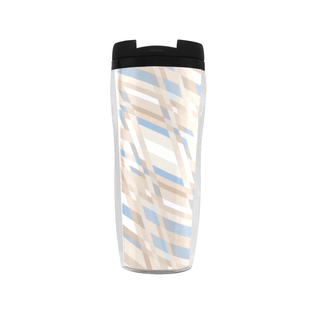 Cream and Blue Abstract Reusable Coffee Cup (11.8oz)