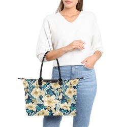 Painted Flowers Single-Shoulder Lady Handbag (Model 1714)