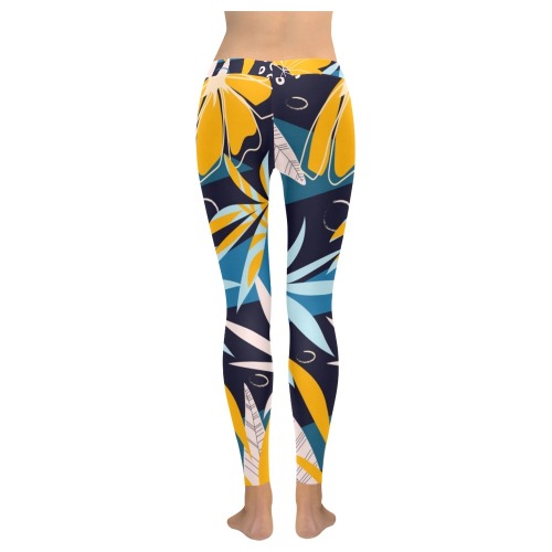 Colorful Tropical Pattern (4) Women's Low Rise Leggings (Invisible Stitch) (Model L05)