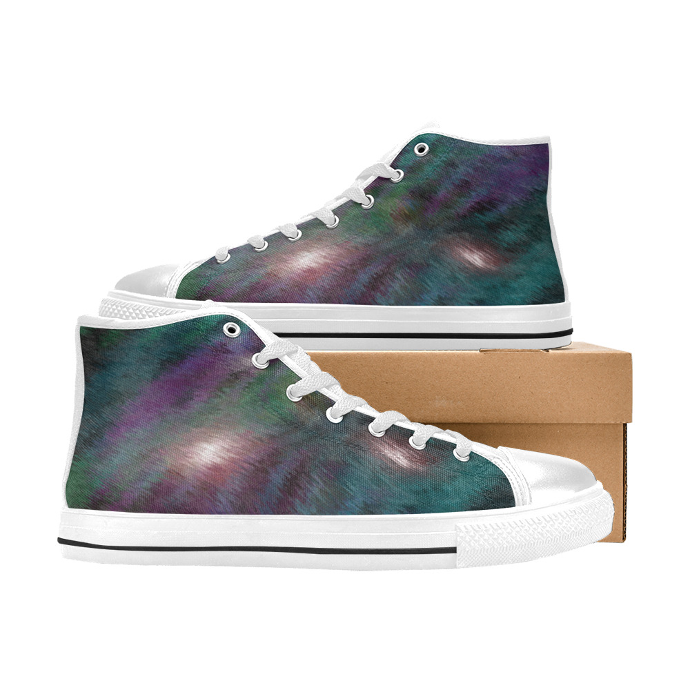 Northern lights high top Women's Classic High Top Canvas Shoes (Model 017)