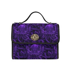 cthulhu purple satchel Waterproof Canvas Bag-Black (All Over Print) (Model 1641)