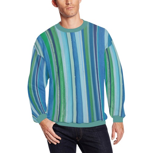 painted stripe in shades of blue and green