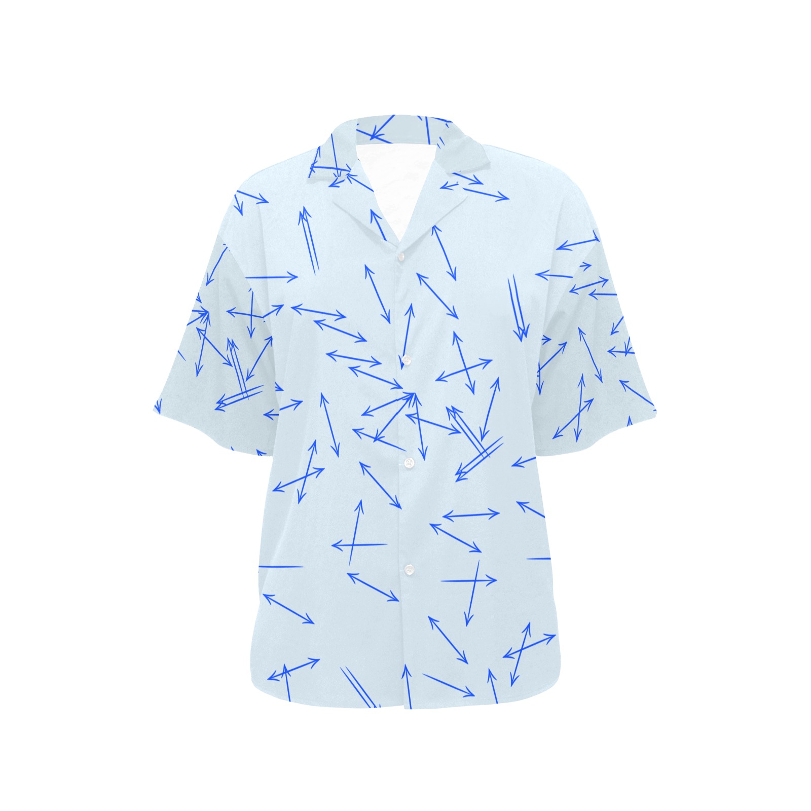 Arrows Every Direction Blue All Over Print Hawaiian Shirt for Women (Model T58)