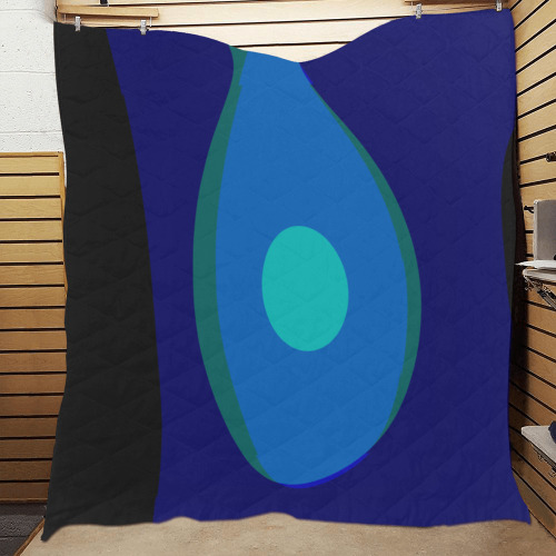 Dimensional Blue Abstract 915 Quilt 60"x70"