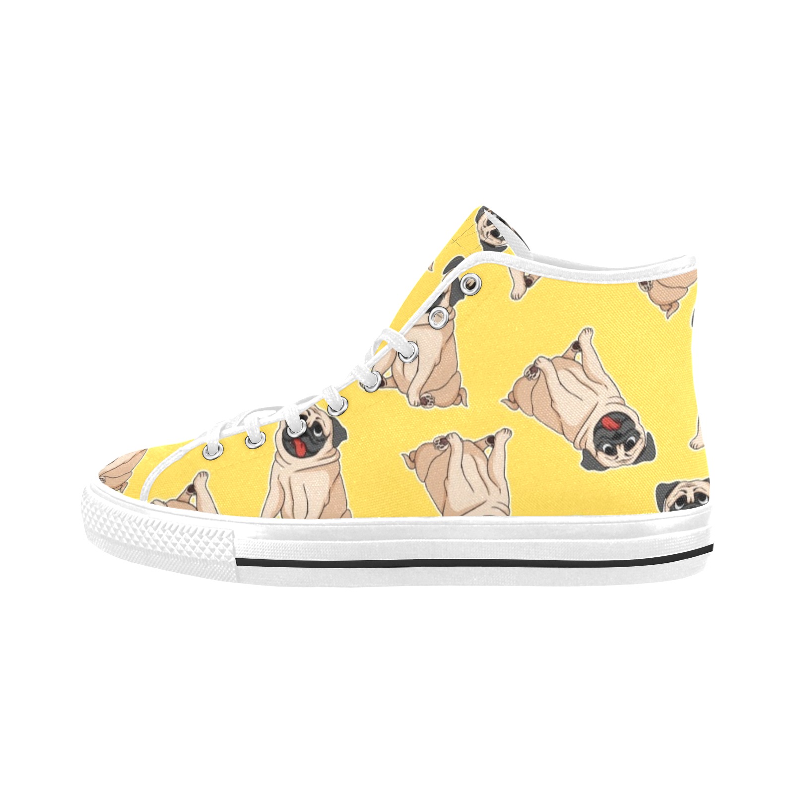 Pugs - Yellow Vancouver H Women's Canvas Shoes (1013-1)