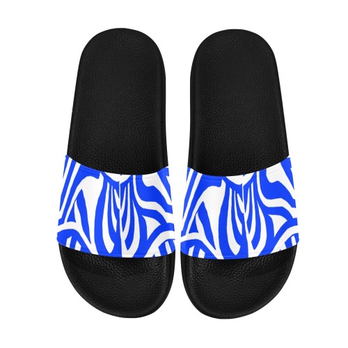aaa blue b Men's Slide Sandals (Model 057)