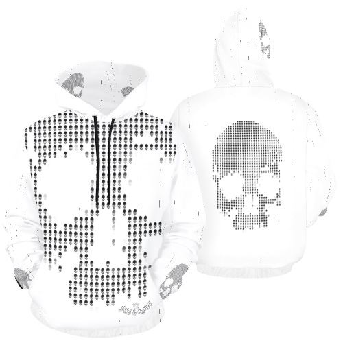 Skull print hoodie All Over Print Hoodie for Men (USA Size) (Model H13)