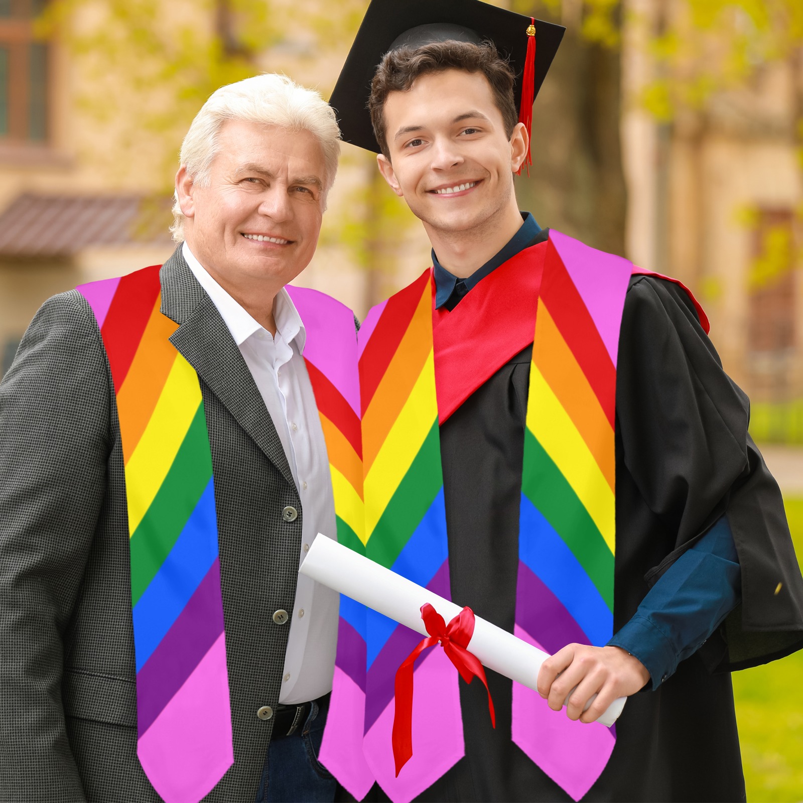 Gay Pride Rainbow Flag Stripes Graduation Stole