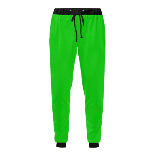 Merry Christmas Green Solid Color Unisex All Over Print Sweatpants (Model L11)