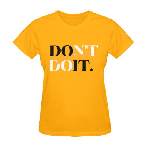 EMMANUEL DON'T DO IT! SUNNY WOMEN'S T-SHIRT DARK YELLOW Sunny Women's T-shirt (Model T05)