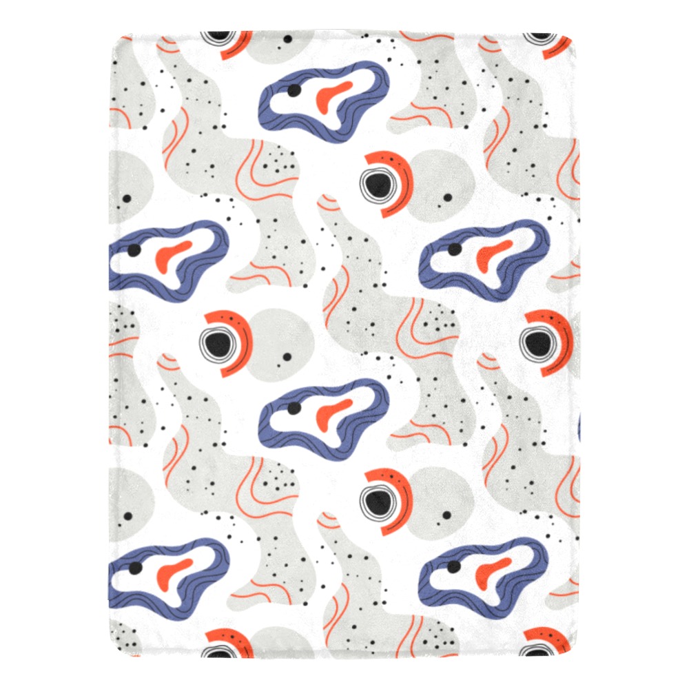 Elegant Abstract Mid Century Pattern Ultra-Soft Micro Fleece Blanket 60"x80"