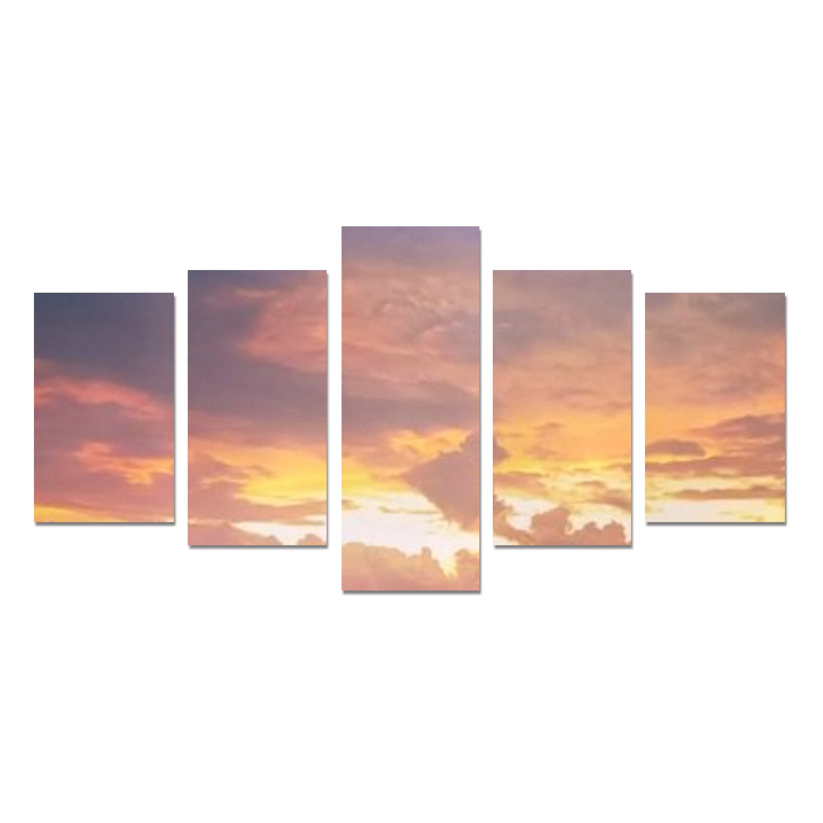 Sunset with red, black clouds Canvas Print Sets C (No Frame)