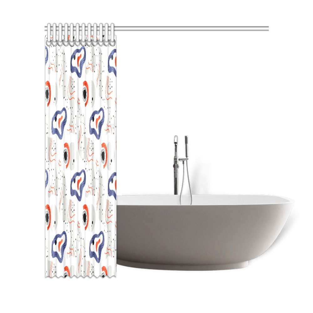 Elegant Abstract Mid Century Pattern Shower Curtain 69"x72"