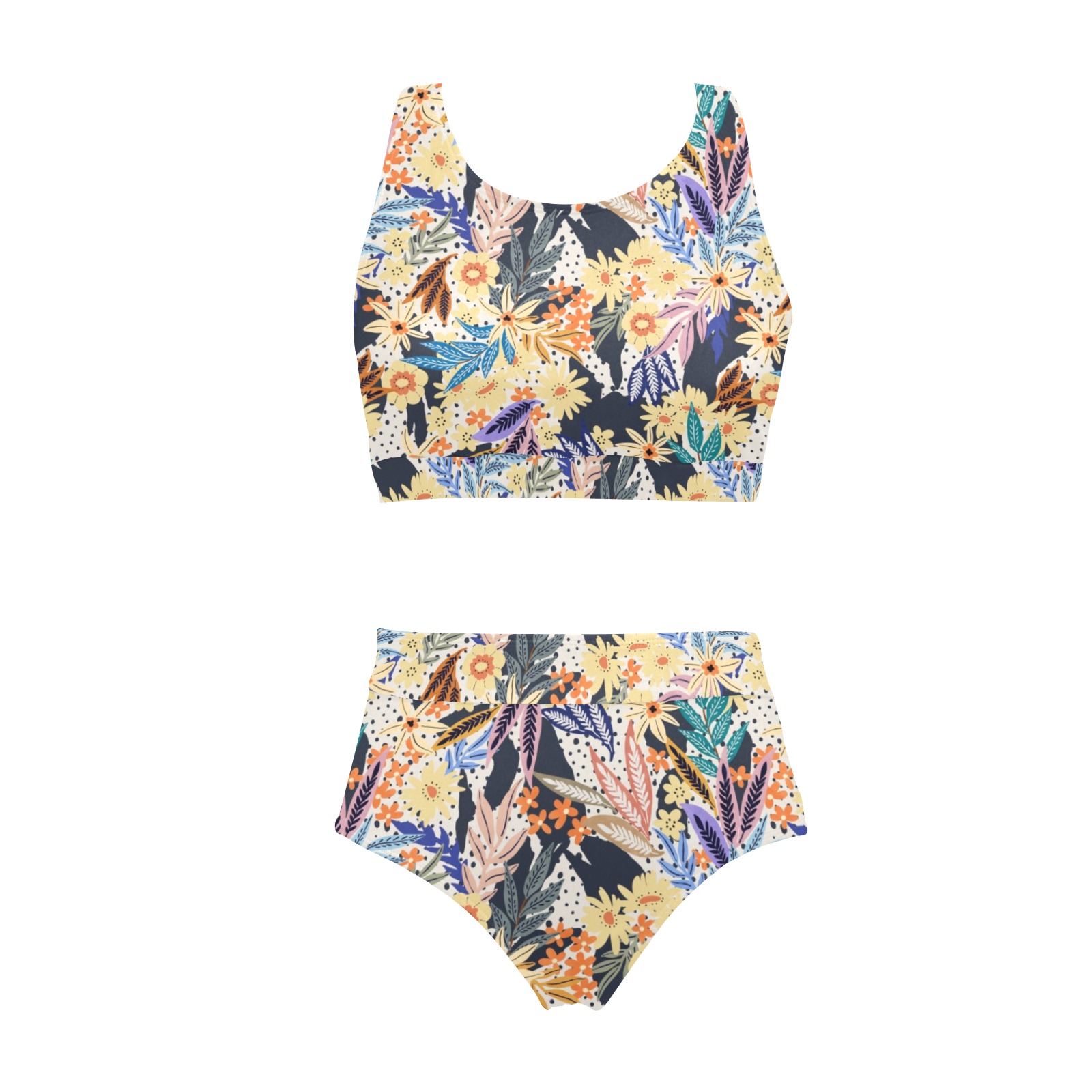 Modern garden colorful 01DS Crop Top Bikini Set (Model S21) ID — free download